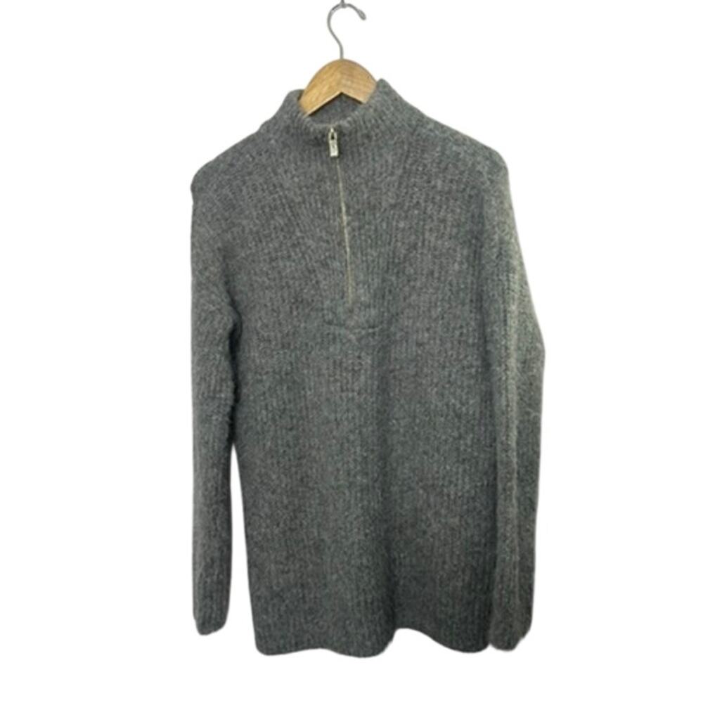 Express Gray 1/4 Zip Wool Blend Long Sleeve Sweater Men's Size Small
